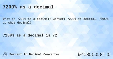 How to Convert 7200 to Decimal